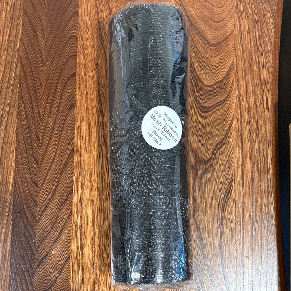 Black Mesh Ribbon 10”x30’